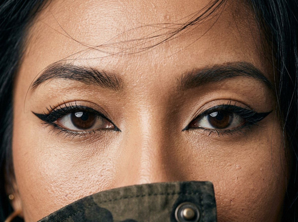 Close-up riasan mata dari campaign yang sama